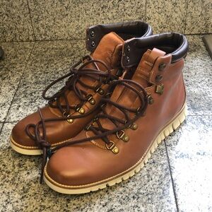 Cole Haan Brown Leather Chukka Boots with Cream Sole